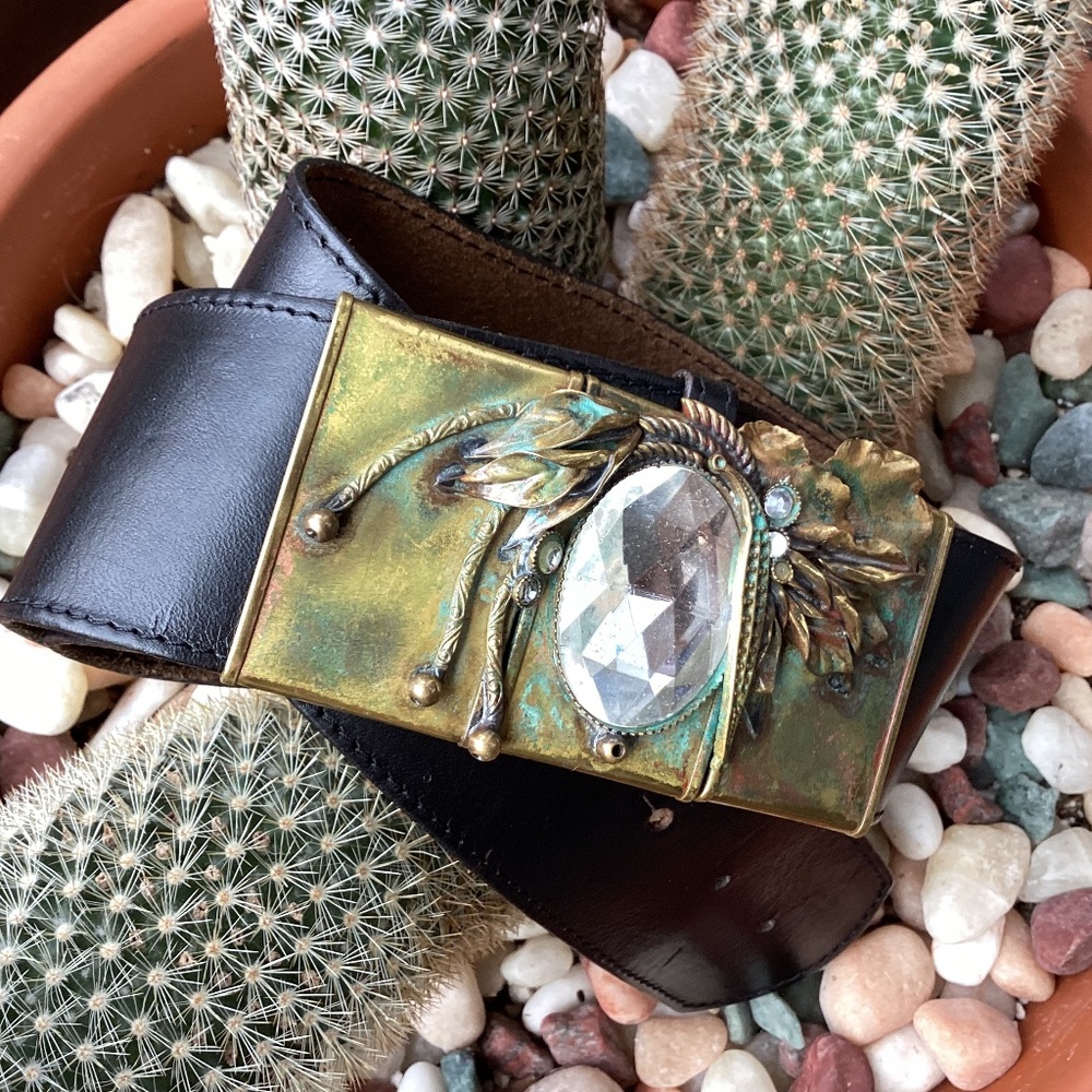 Black Leather Custom Design Belt